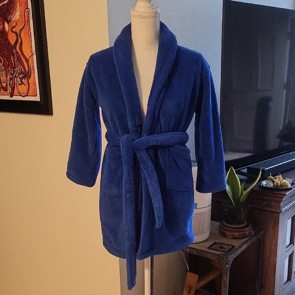 Chakir Royal Blue Microfiber Robe W Pockets